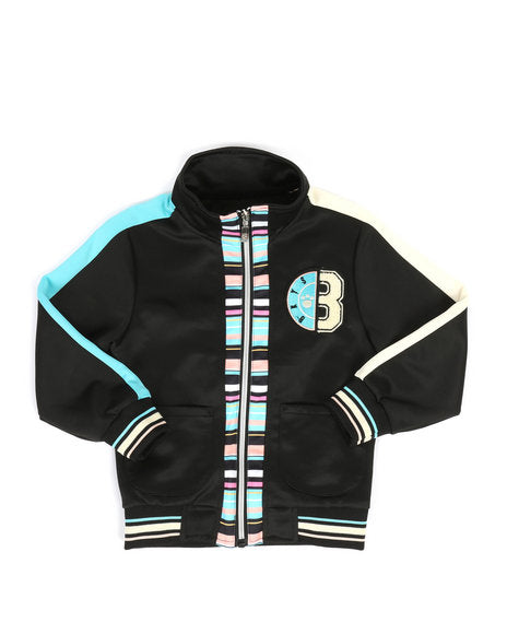 Track Jacket w- Stripes & Chenille Patch - FLY GUYZ