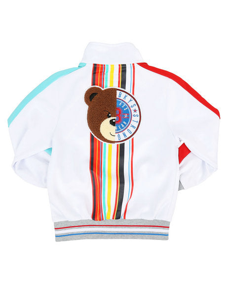 Track Jacket w- Stripes &amp; Chenille Patch - FLY GUYZ