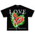 L.O.V.E Green Flame Heart Tshirt - FLY GUYZ