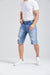 Medium Sand Stone Wash Denim Shorts