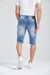 Medium Sand Stone Wash Denim Shorts